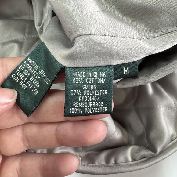 Ralph Lauren Vest Womens Medium Cream Grey Quilted Reversible Outdoors‎ Layers - Picture 5 of 9